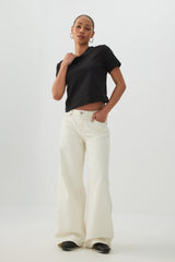 Cropped Boxy Crew Neck T-Shirt