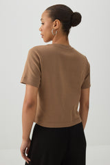 Cropped Boxy Crew Neck T-Shirt