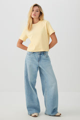 Cropped Boxy Crew Neck T-Shirt