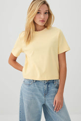 Cropped Boxy Crew Neck T-Shirt