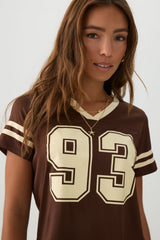 Mesh Jersey V Neck T-Shirt