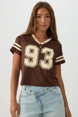 Mesh Jersey V Neck T-Shirt