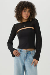 Open Stitch Knit Shrug
