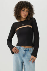 Open Stitch Knit Shrug