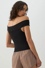 Twisted Front Off Shoulder Top