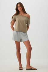Jersey Off-Shoulder T-Shirt