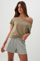 Jersey Off-Shoulder T-Shirt