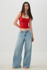 Basic Cropped Ribbed Tank Top