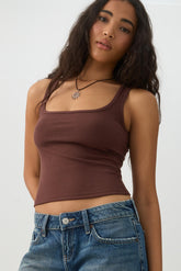 Basic Cropped Ribbed Tank Top