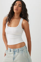 Basic Cropped Ribbed Tank Top