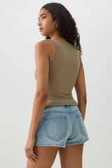 Basic Cropped Ribbed Tank Top