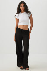 Rib Crew Neck Crop T-Shirt