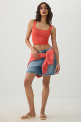 Seamless Ribbed Trapeze Tank Top