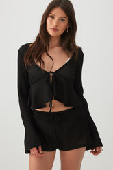 Crochet Tie Front Top