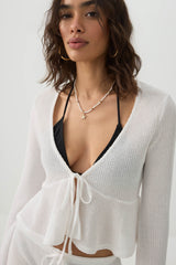 Crochet Tie Front Top