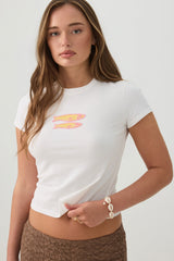 Cropped Baby T-Shirt with Beaded Motif