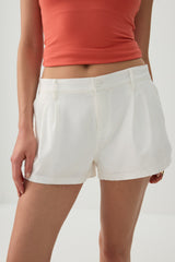 Linen Blend Mid Rise Shorts