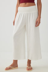 Linen Blend High Waist Culottes