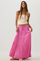 Textured Tiered Maxi Skirt