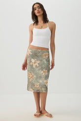 Floral Mesh Skirt