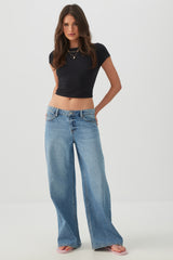 Basic Cropped Crew Neck T Shirt