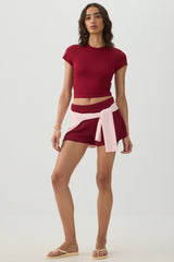 Basic Cropped Crew Neck T Shirt