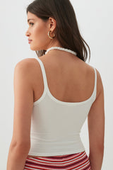 Graphic Ribbed Crop Tank Top