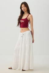 Graphic Ribbed Crop Tank Top