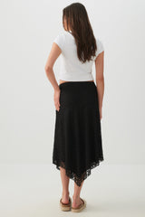 Asymmetrical Lace Midi Skirt