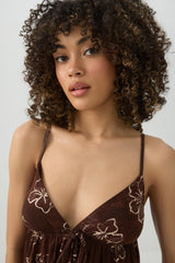 Tropical Flower Babydoll Tank Top