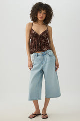 Tropical Flower Babydoll Tank Top