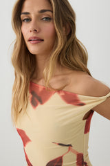 Mini Mesh Asymmetric Off Shoulder Dress