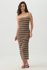 Striped Ribbed Maxi Dress