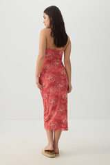 Floral Mesh Midi Dress