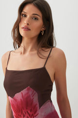 Floral Mesh Midi Dress