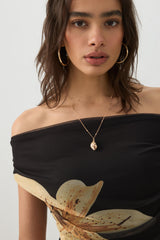 Mesh Off Shoulder Top