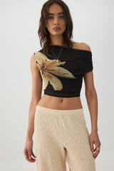 Mesh Off Shoulder Top