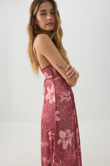 Floral Mesh Maxi Dress