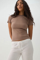 Rib Crew Neck T-Shirt