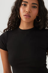 Rib Crew Neck T-Shirt