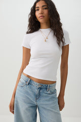 Rib Crew Neck T-Shirt