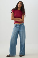 Rib Crew Neck T-Shirt