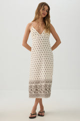 Airy V Neck Midi Dress