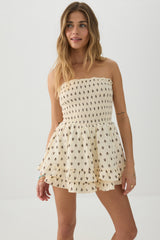 Smocked Strapless Romper