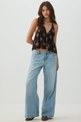 Linen Blend Halter Tank Top