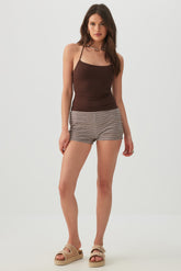 Striped Knit Micro Shorts