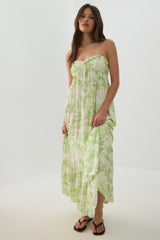 Strapless Floral Maxi Dress