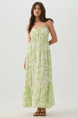 Strapless Floral Maxi Dress