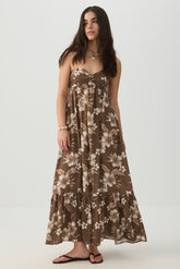 Strapless Floral Maxi Dress
