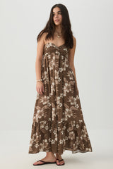 Strapless Floral Maxi Dress